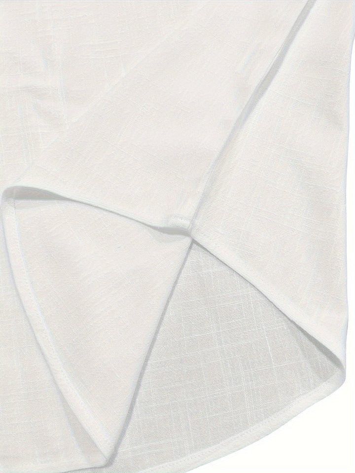 Levoire | T-Shirt Uni Hommes Col Henley Profond