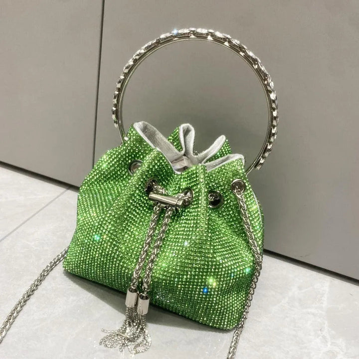 Levoire | Sac pour femmes avec des diamants brillants Vert moyen
