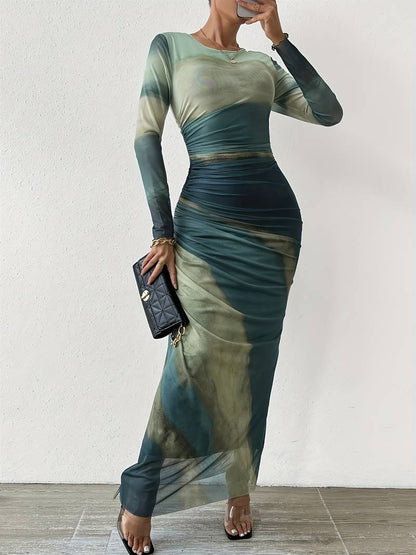 Levoire | Robe En Batik Ajustée Avec Encolure Ronde