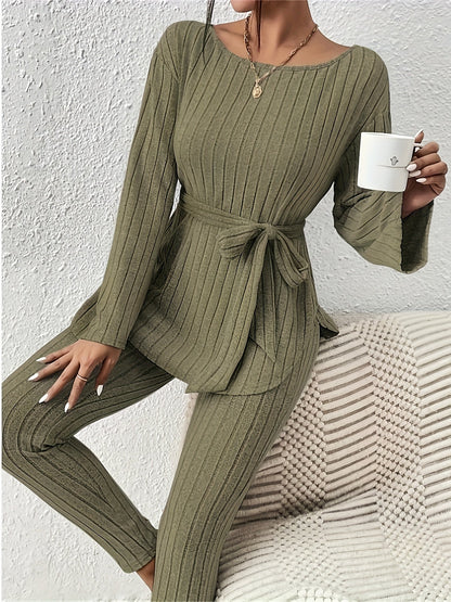 Levoire | Ensemble En Deux Pièces Côtelé Confortable Avec Ceinture