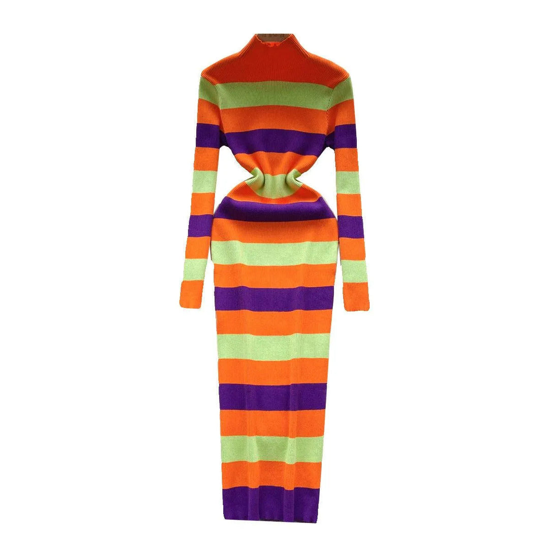 Levoire | Robe en rib pour femmes en couleurs mélangées
