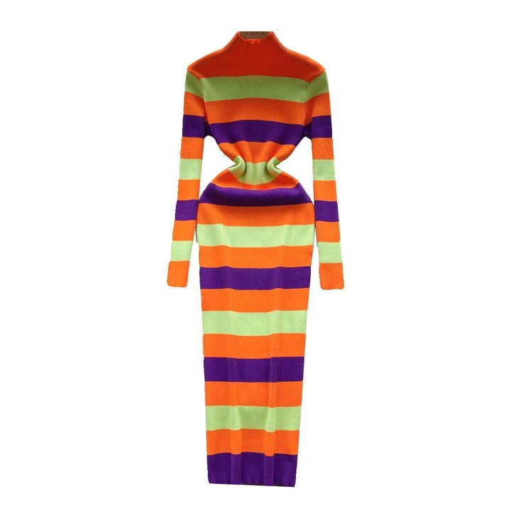 Levoire | Robe en rib pour femmes en couleurs mélangées