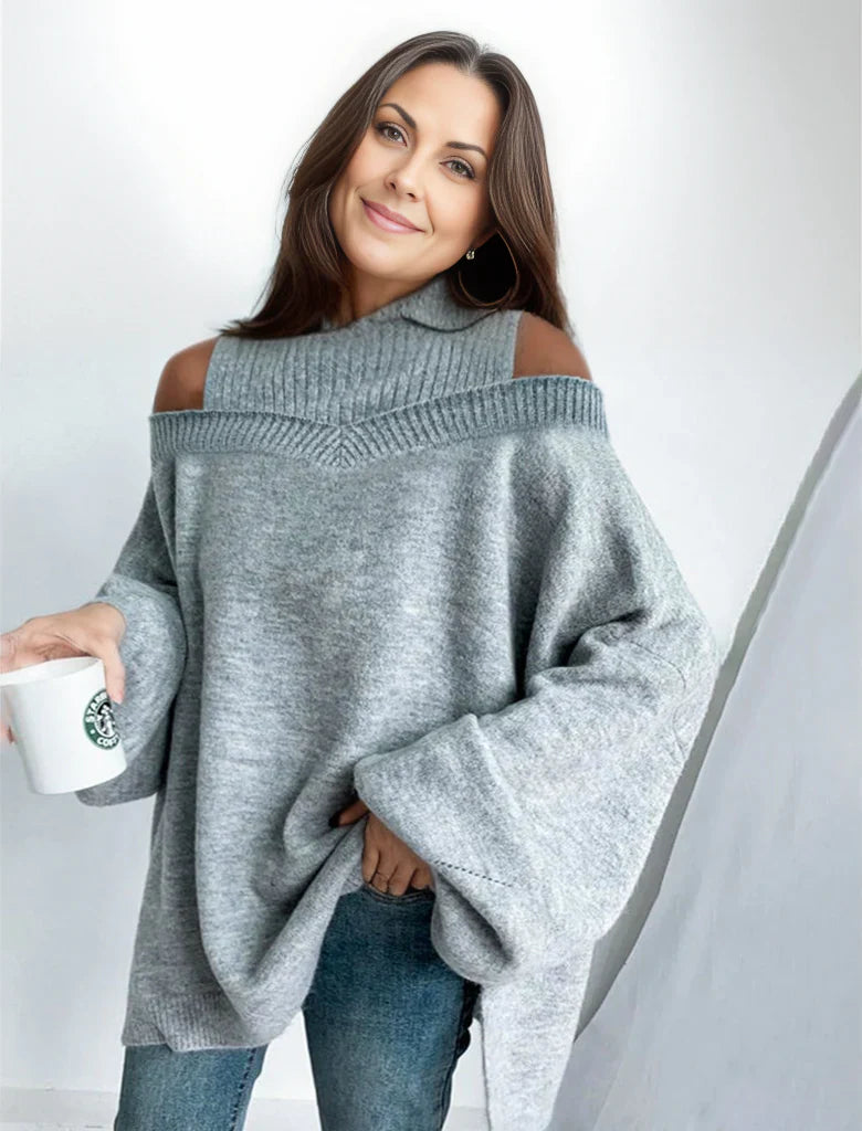 Levoire | Classique Confortable Haut de Col Pull Gris
