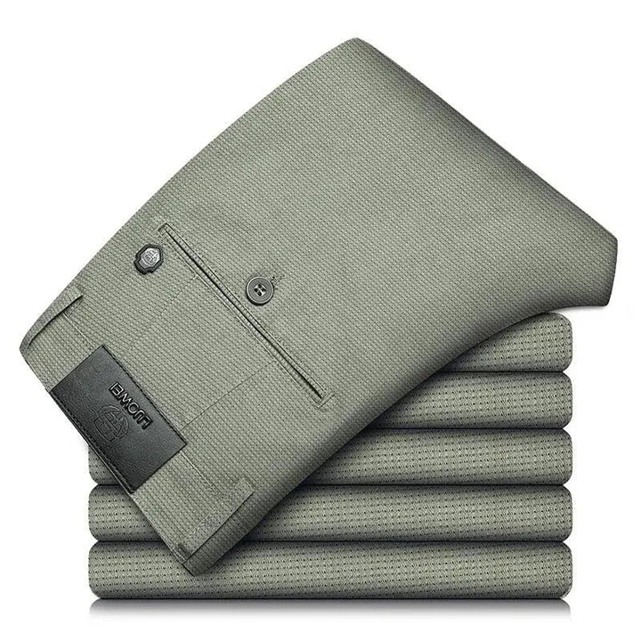 Levoire | Pantalons stylés en tartan élastiques Armeeni vert