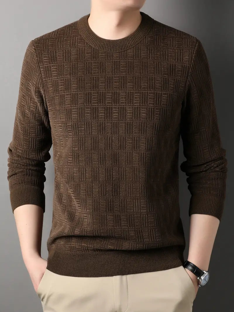 Levoire | Sweat-Shirt De Luxe Élégant Avec Col Rond Pour Hommes Café