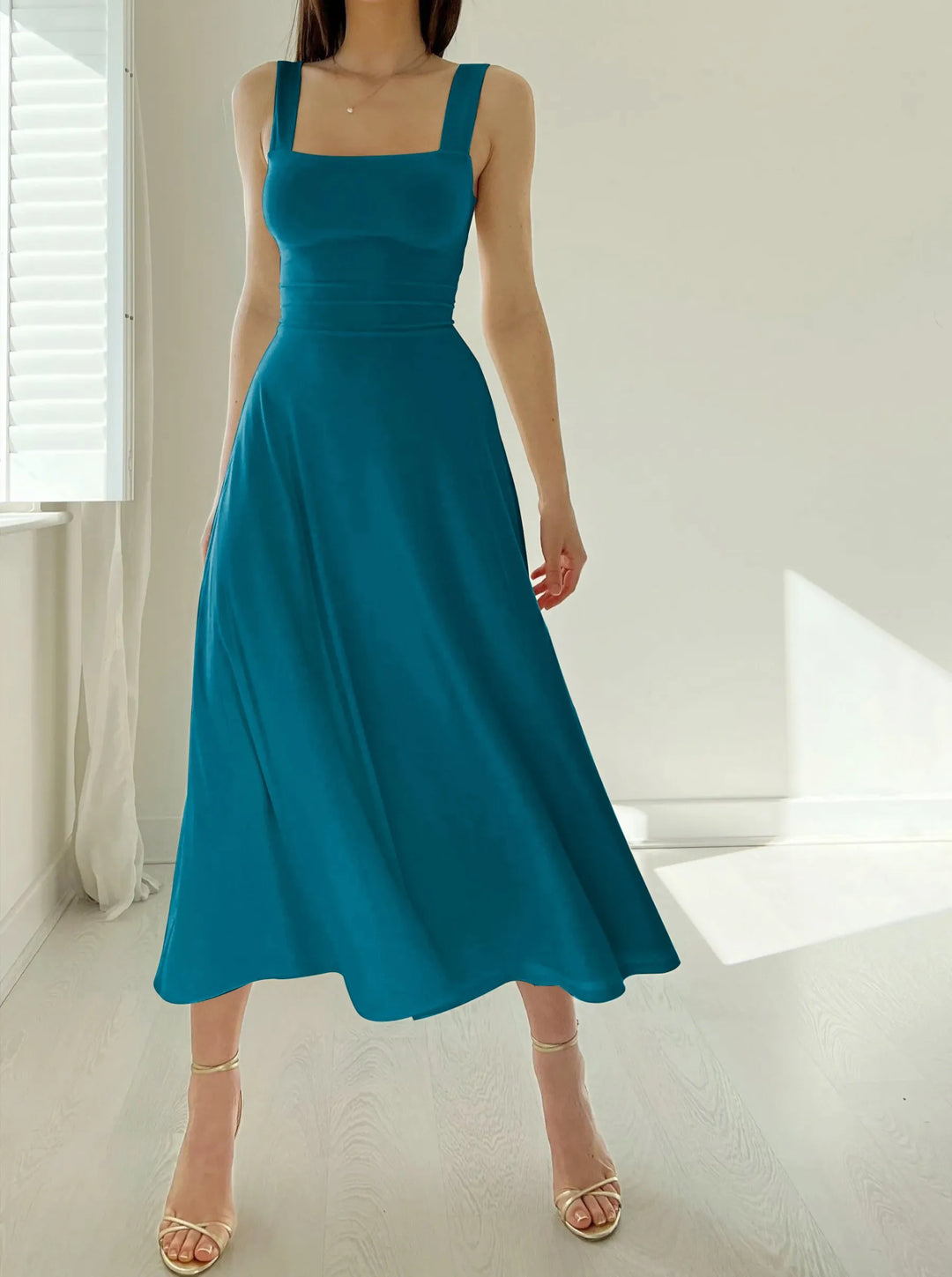 Levoire | Robe simple avec bretelles épaisses Bleu-vert