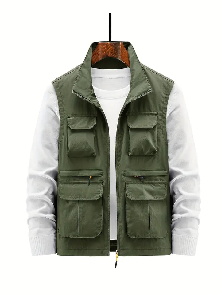 Levoire | Rento Gilet Avec Col Montant Pour Élégant vert armée