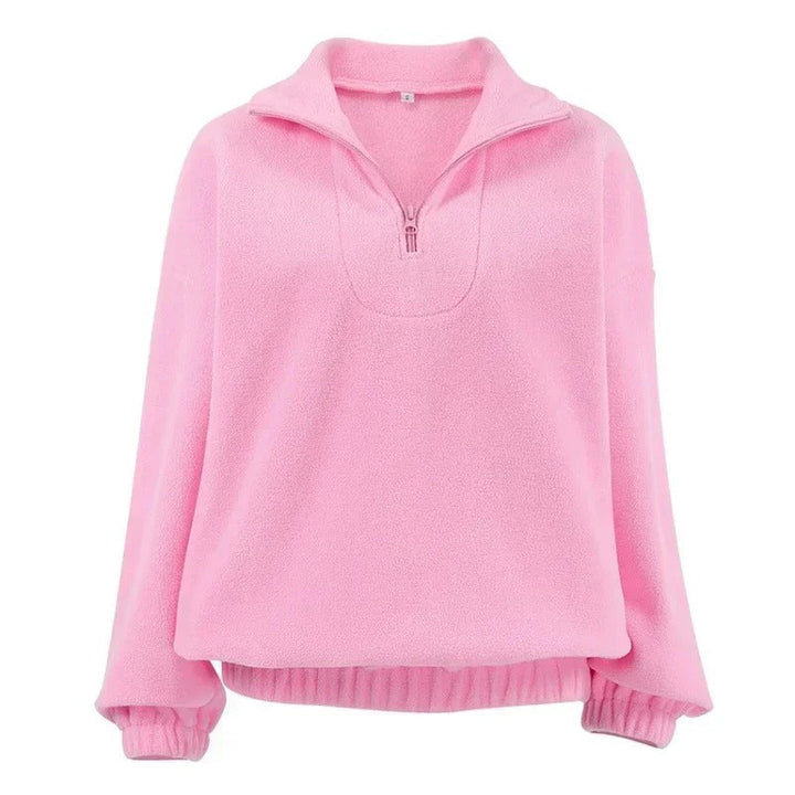 Levoire | Pull Fleece Avec Zip Court Rosa