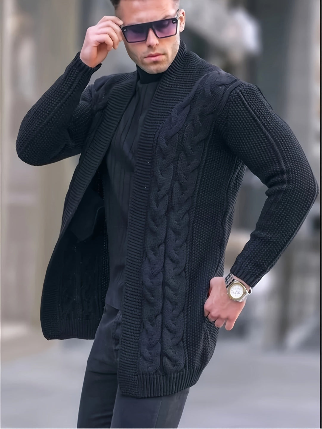 Levoire | Grandes Tailles Cape En Tissu Pour Homme Noir