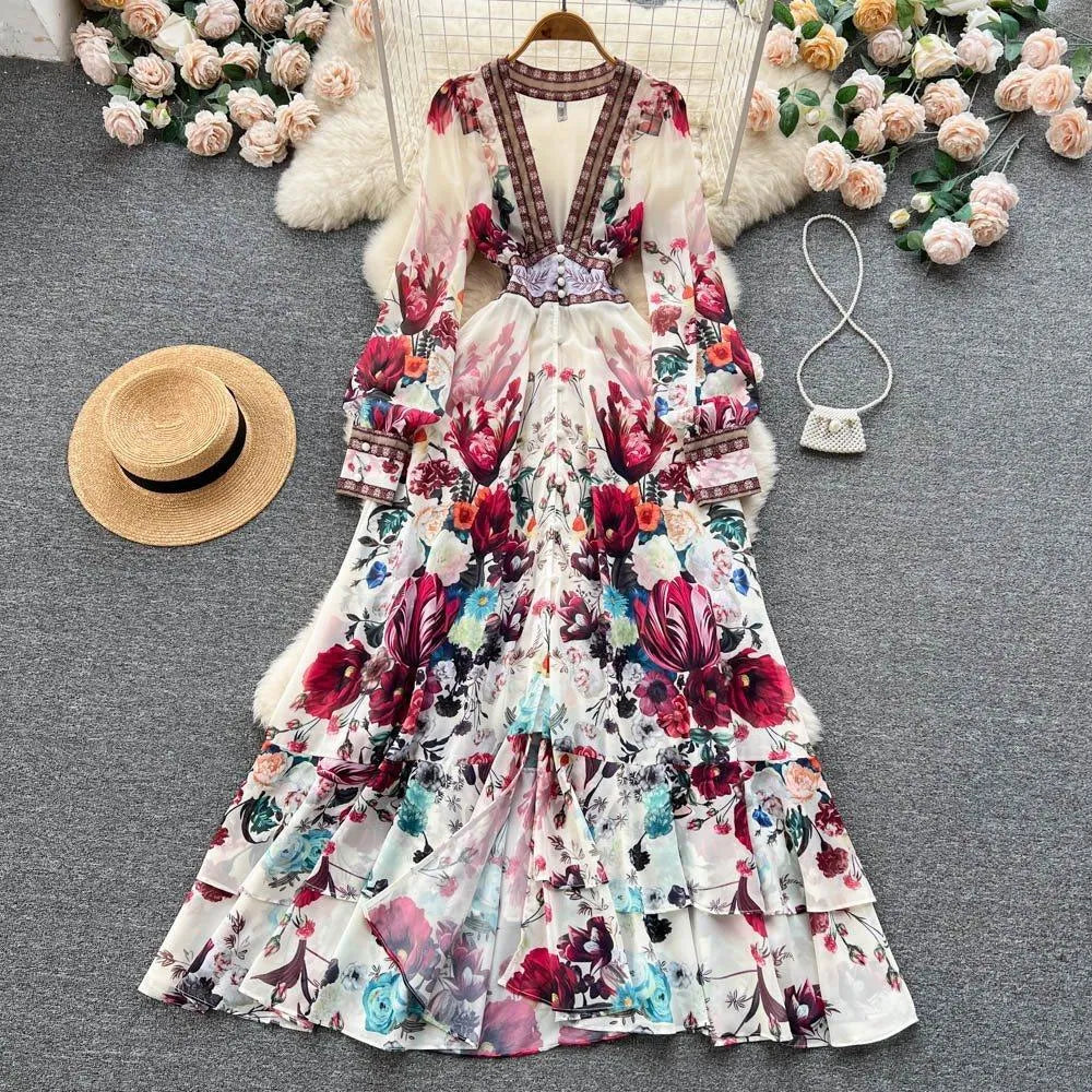 Levoire | Chiffon robe à ligne A Abricot