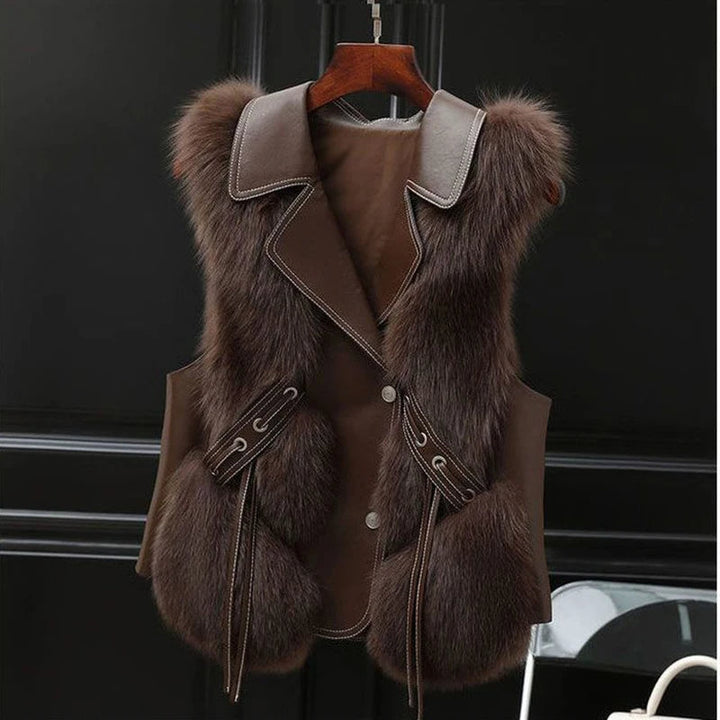 Levoire | Gilet En Fausse Fourrure Avec Un Design Luxueux Espresso brun