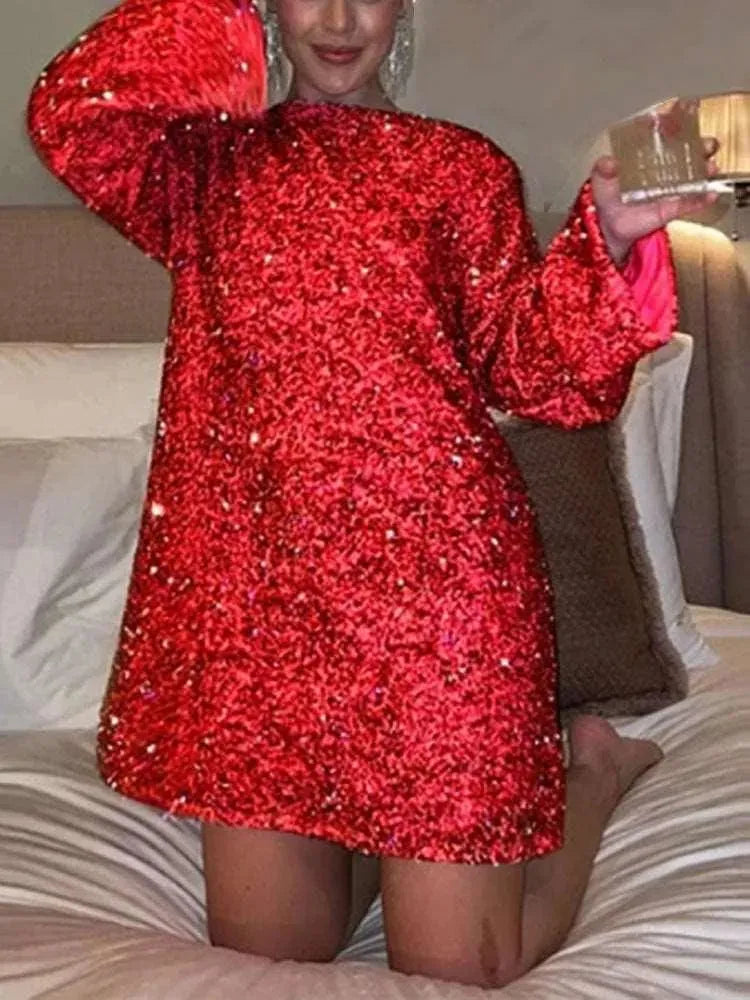 Levoire | Robe avec des paillettes pour femmes Rot