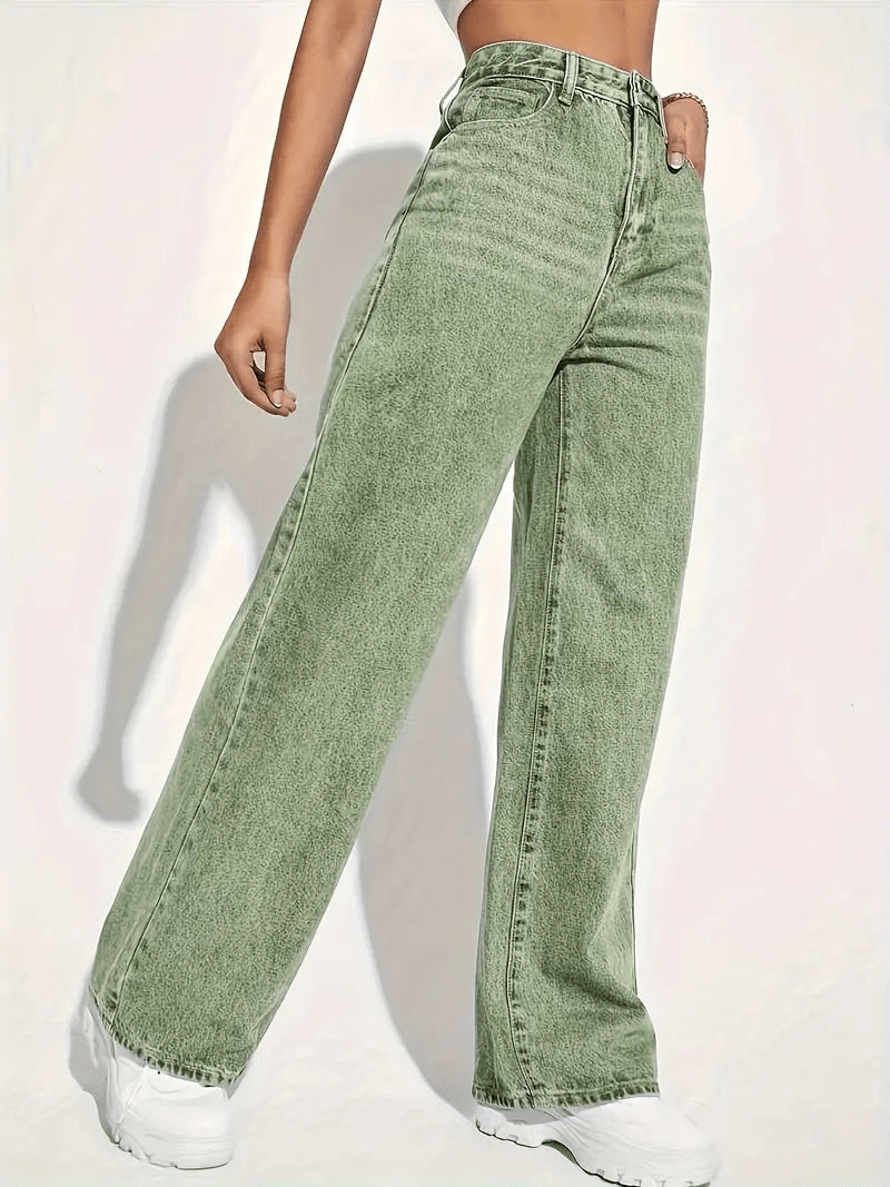 Levoire | Jean Baggy Décontracté Femme Vert