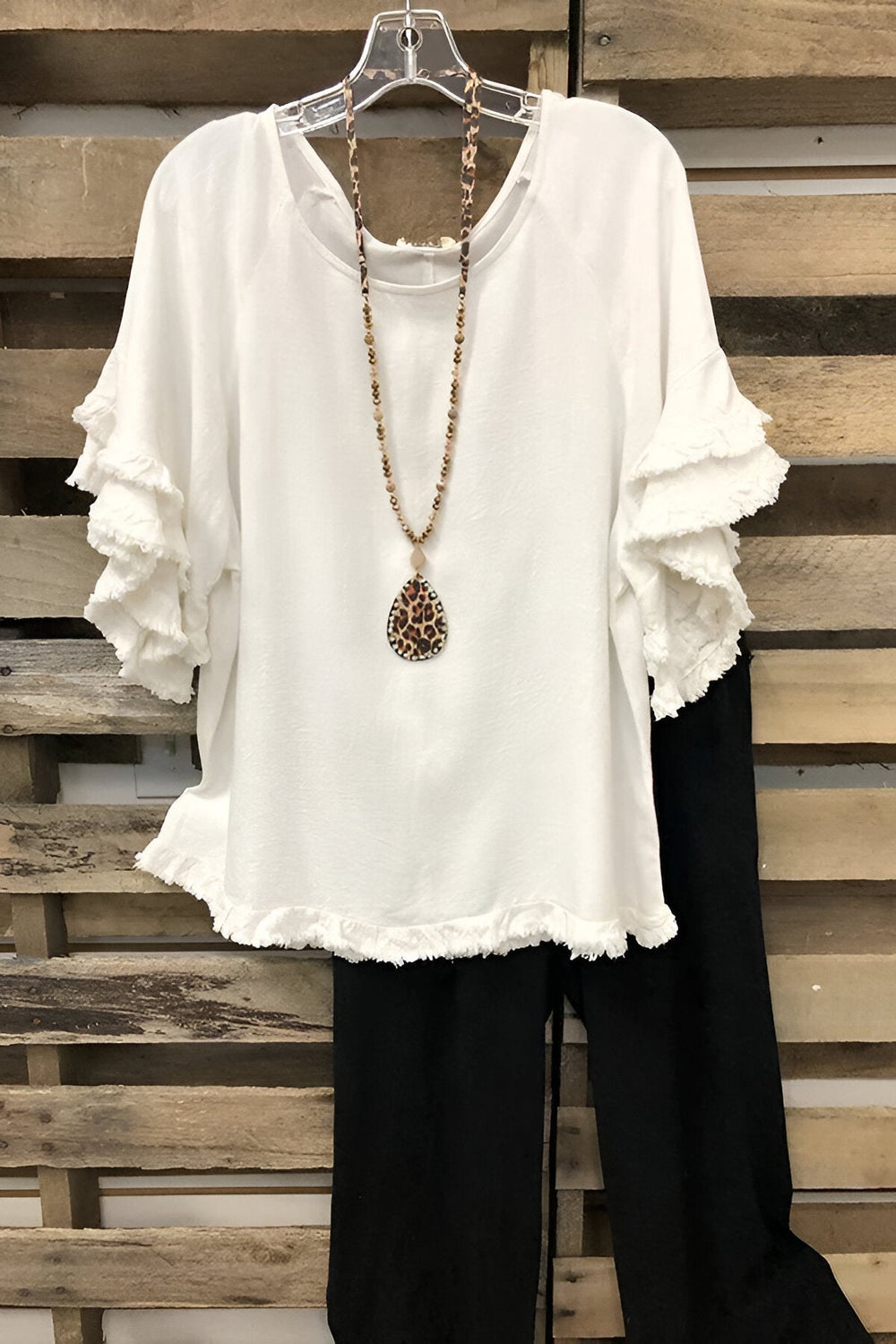 Levoire | Blouse En Coton Froncé Avec Col Rond Blanc