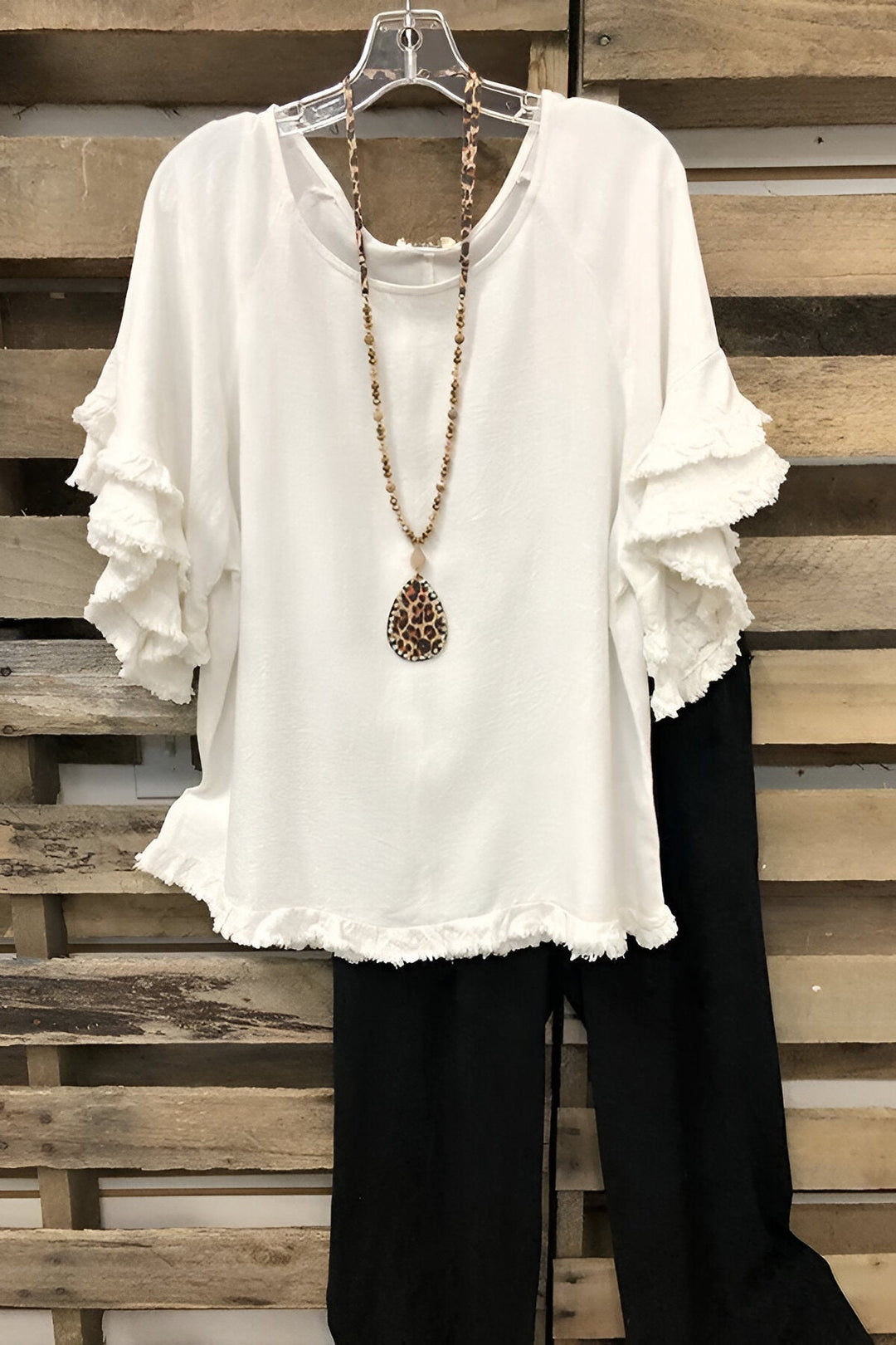 Levoire | Blouse En Coton Froncé Avec Col Rond Blanc
