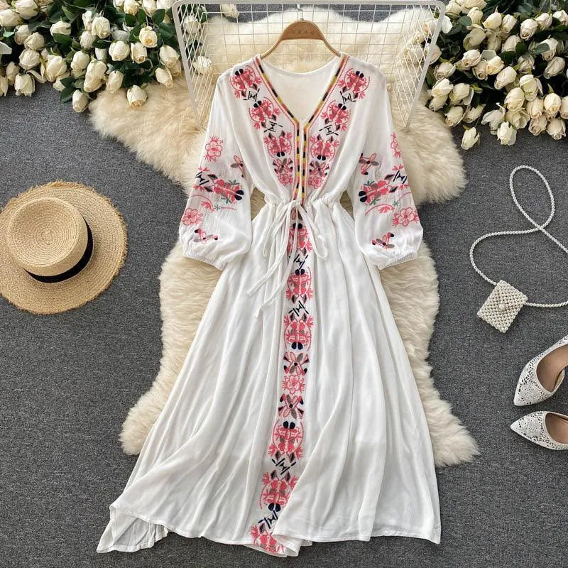 Levoire | Robe mi-longue pour femmes Blanc Une taille