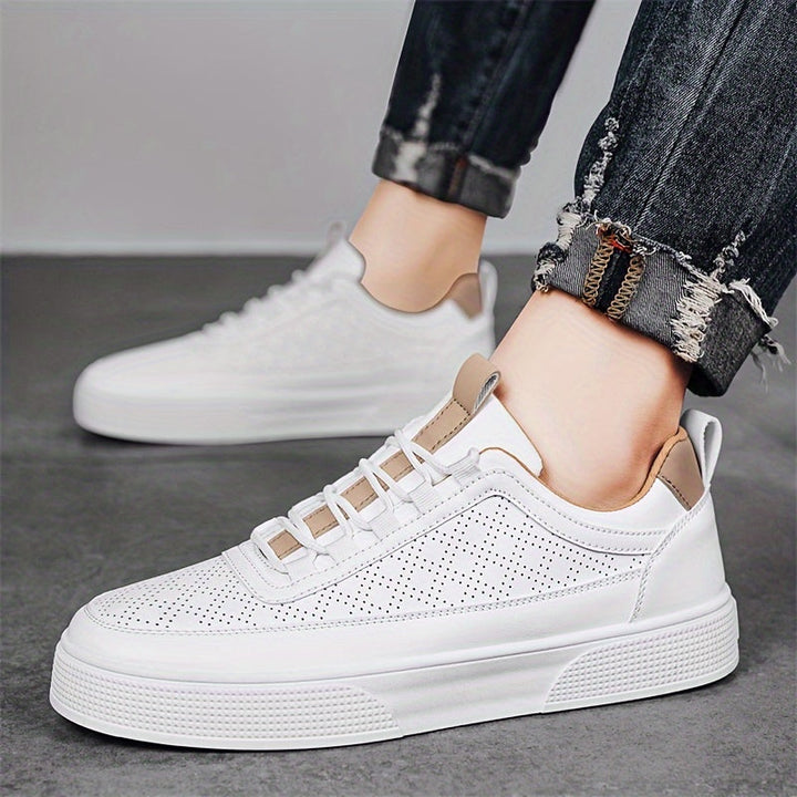 Levoire | Chaussures Pour Hommes Basses Élégantes Blanc et khaki