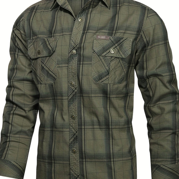 Levoire | Canapé À Motifs Pull Décontracté Pour Hommes À Manches Longues Vert olive XS(44)