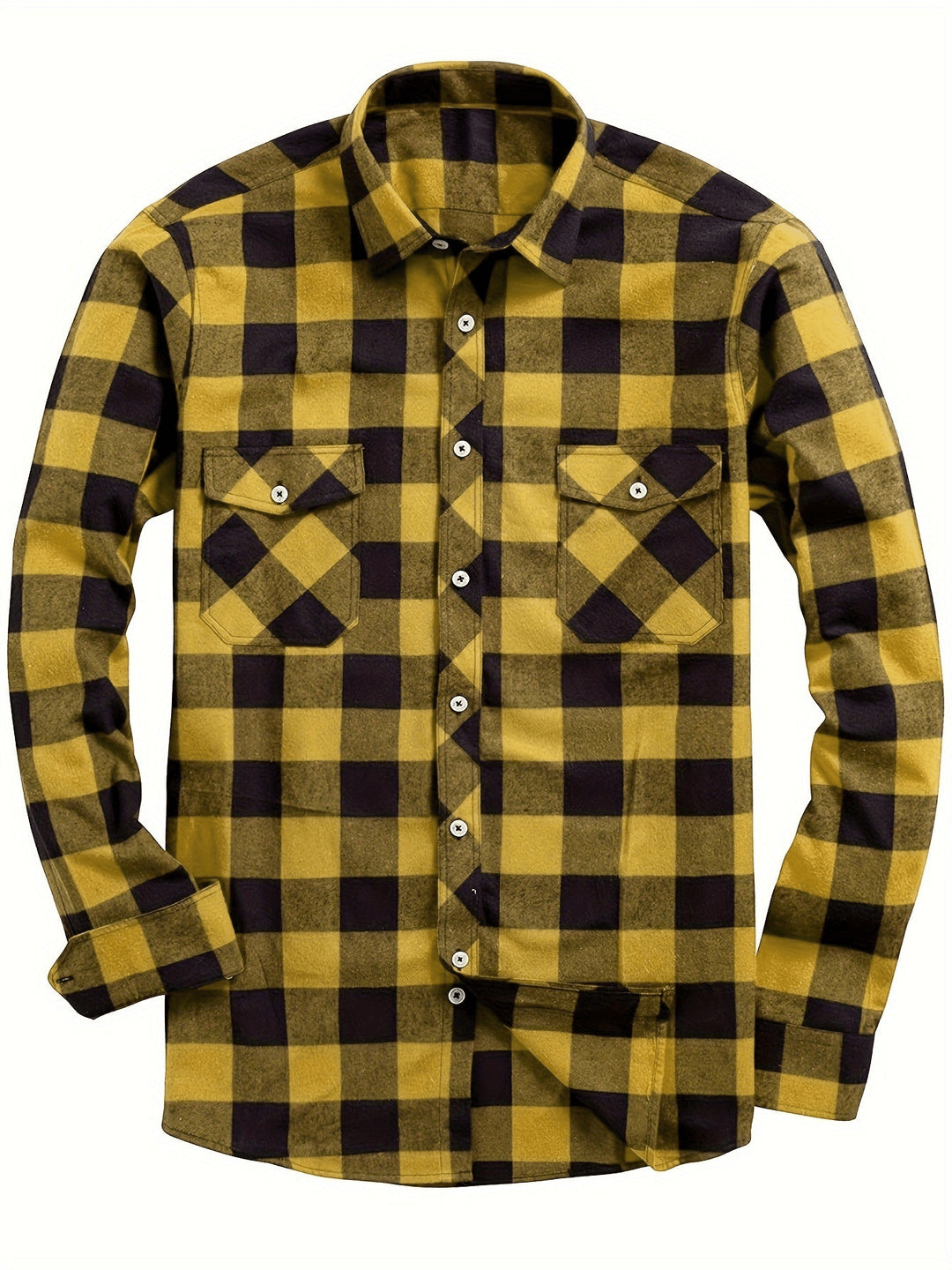 Levoire | Chemise décontractée pour hommes à imprimé Lumberjack Doré