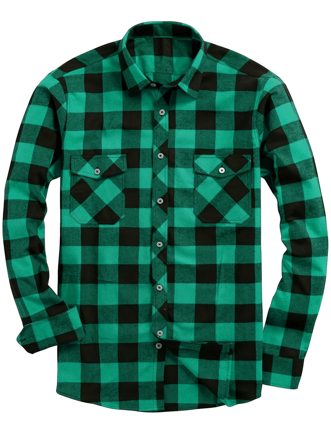 Levoire | Chemise décontractée pour hommes à imprimé Lumberjack Vert foncé