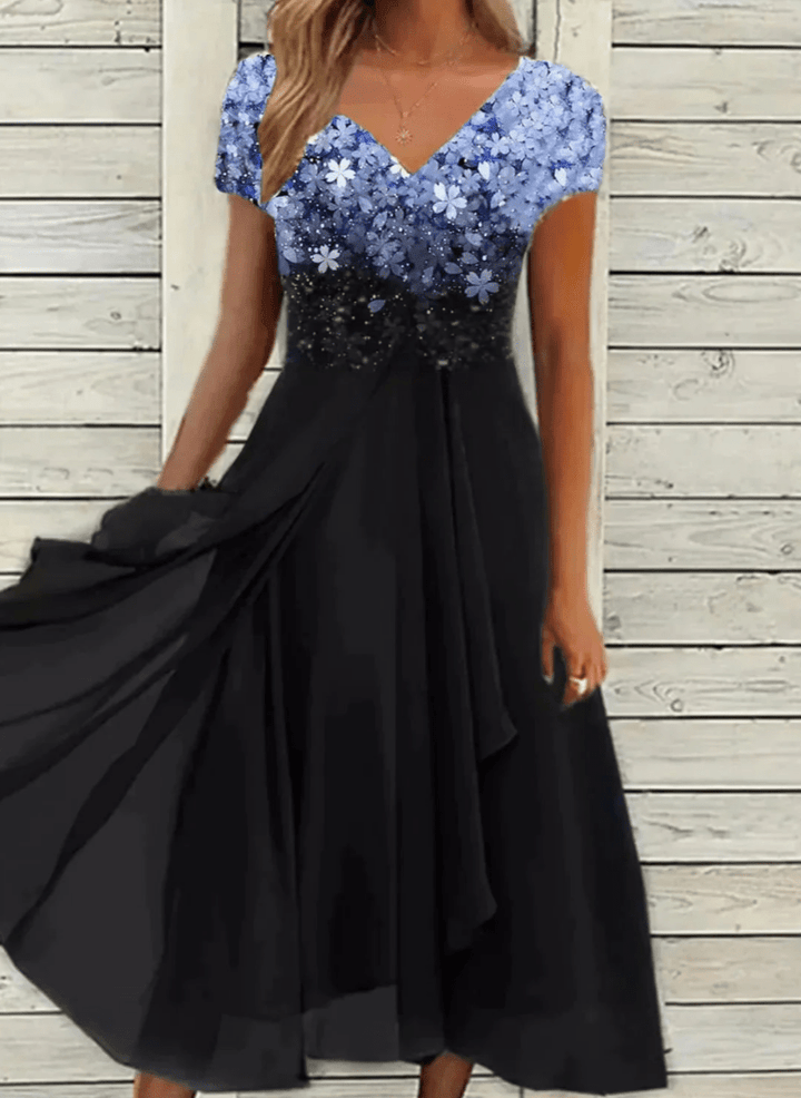 Levoire | Robe en Chiffon Élégante pour Femmes Décontractée & Confortable Bleu Noir