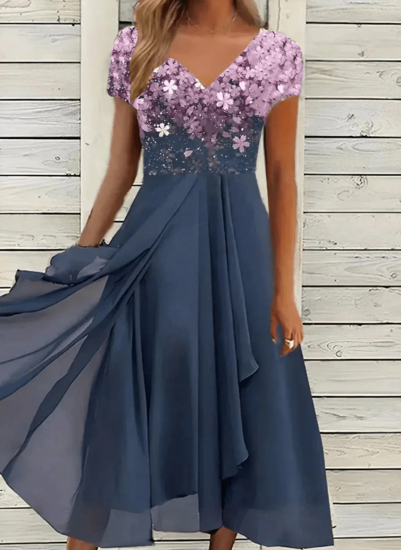 Levoire | Robe en Chiffon Élégante pour Femmes Décontractée & Confortable Rosa bleu