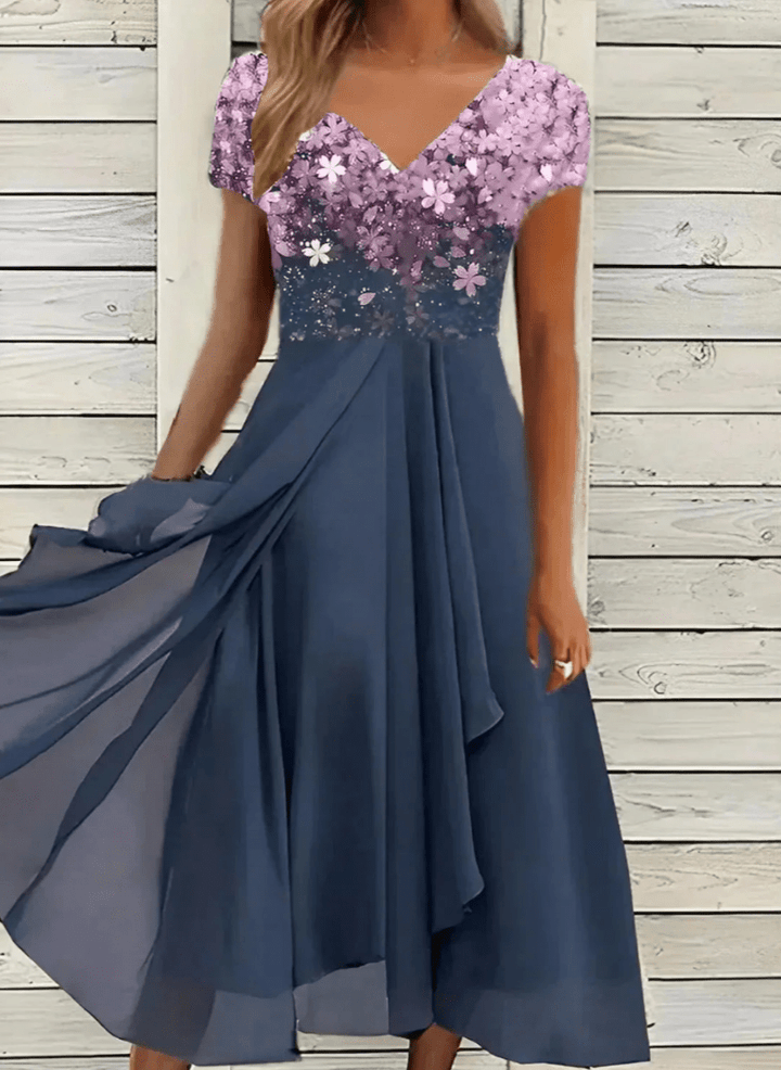 Levoire | Robe en Chiffon Élégante pour Femmes Décontractée & Confortable Rosa bleu