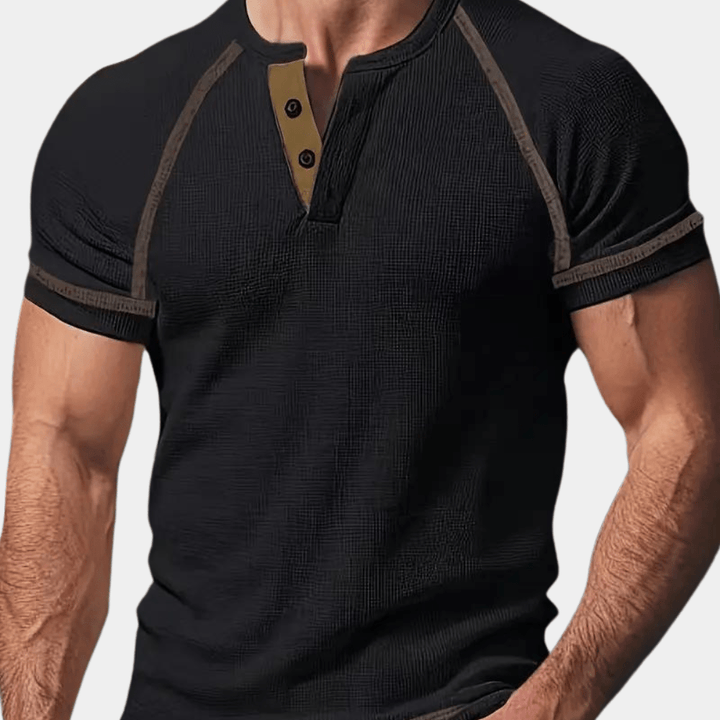 Levoire | T-shirt pour hommes léger à manches courtes confortable pour toutes les occasions Noir