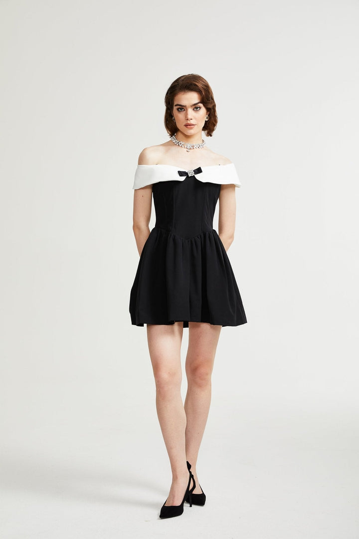 Levoire | Robe Mini Noire Off The Shoulder