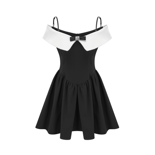 Levoire | Robe Mini Noire Off The Shoulder