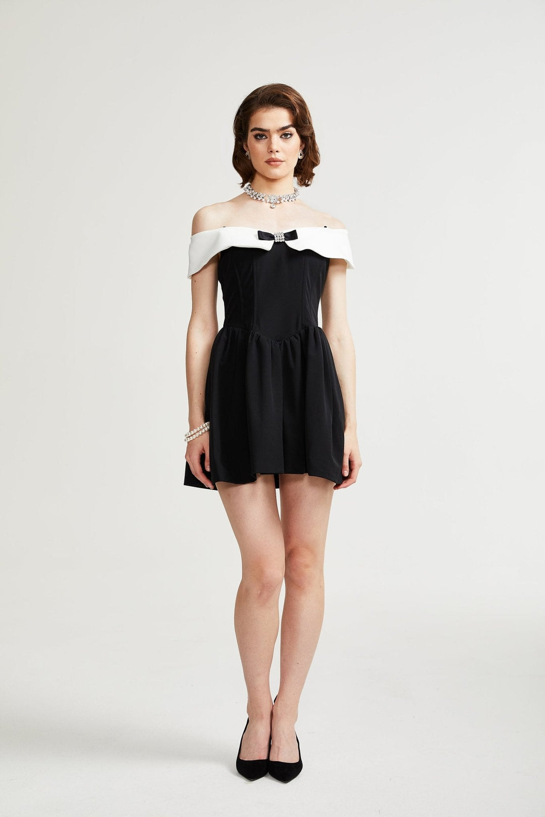 Levoire | Robe Mini Noire Off The Shoulder