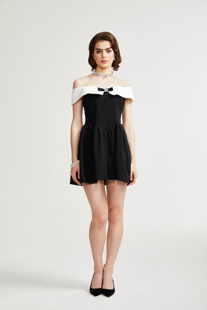 Levoire | Robe Mini Noire Off The Shoulder