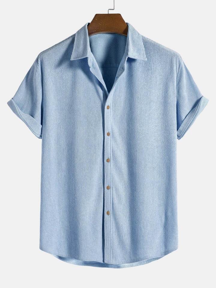 Levoire | Chemise De Loisirs En Velours Côtelé Avec Boutons Bleu clair