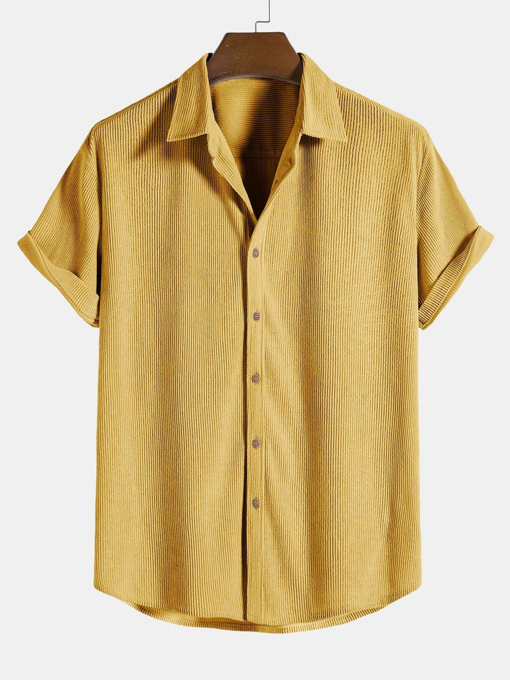 Levoire | Chemise De Loisirs En Velours Côtelé Avec Boutons Jaune