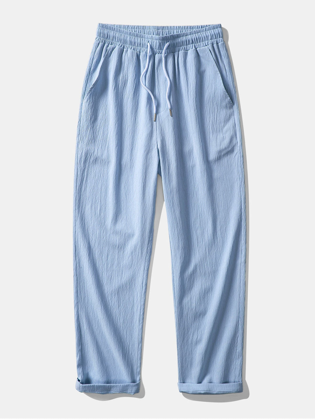 Levoire | Pantalon Détendu Texturé Froissé Bleu clair