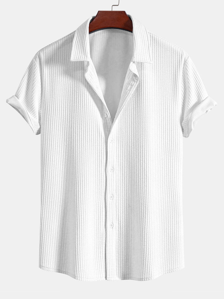 Levoire | Chemise Confort À Boutons Rayée Blanc