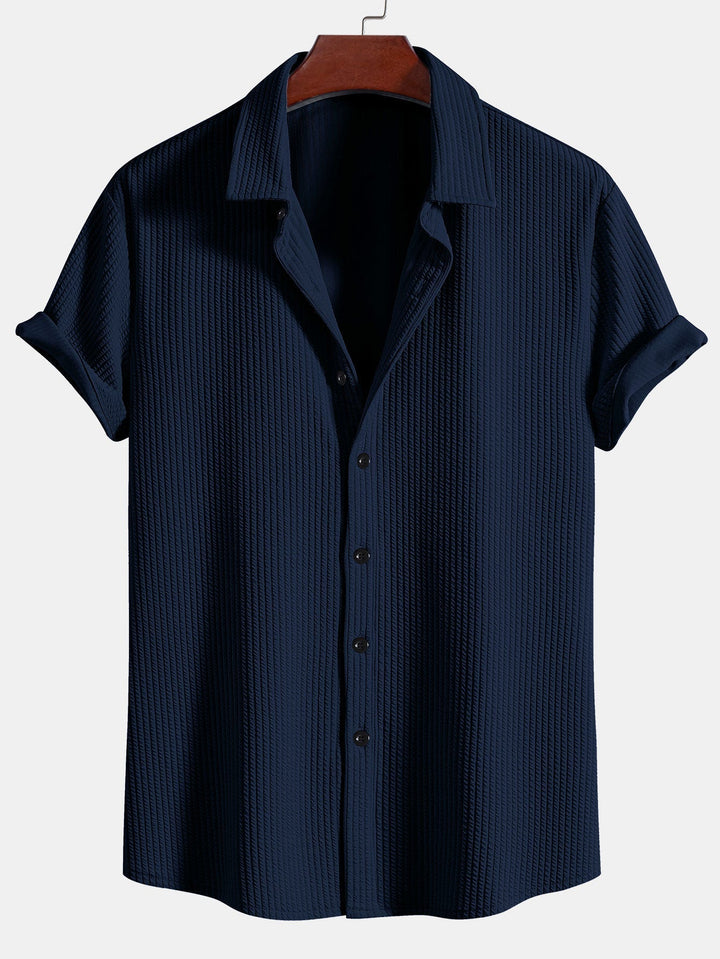 Levoire | Chemise Confort À Boutons Rayée Bleu marine