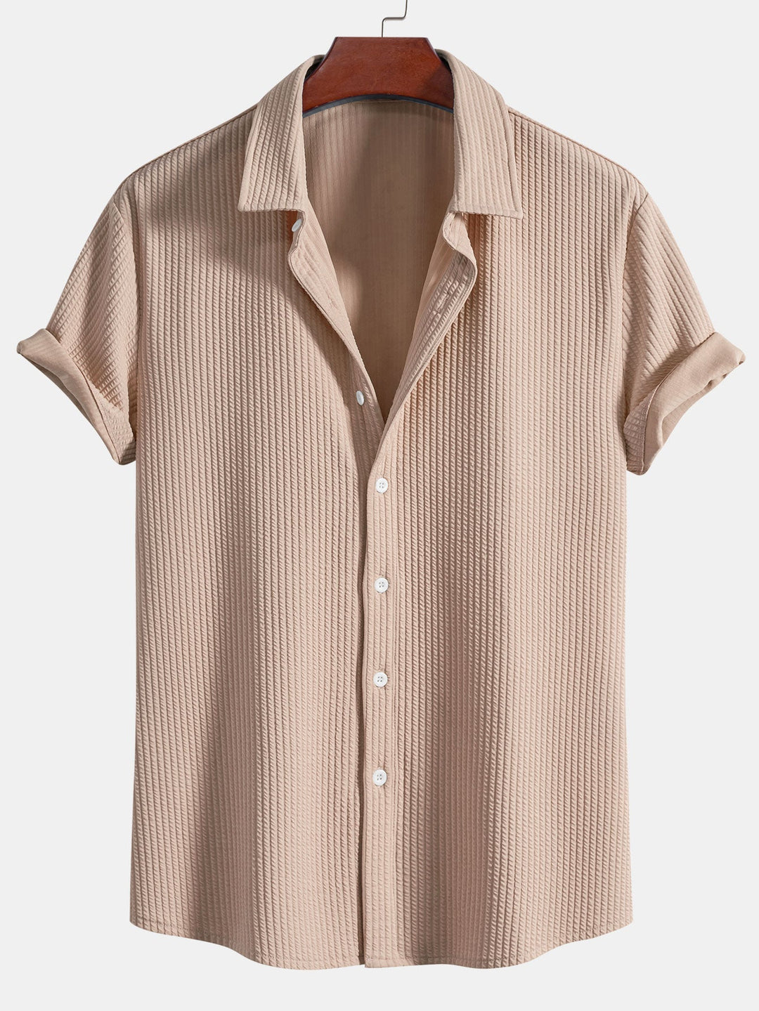 Levoire | Chemise Confort À Boutons Rayée Marron clair