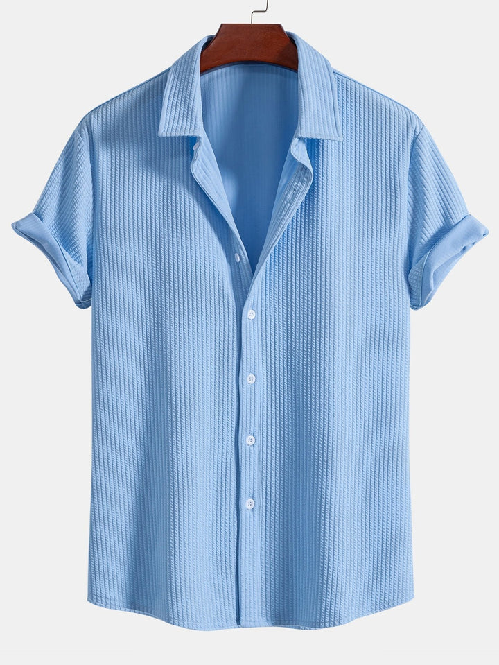 Levoire | Chemise Confort À Boutons Rayée Bleu clair