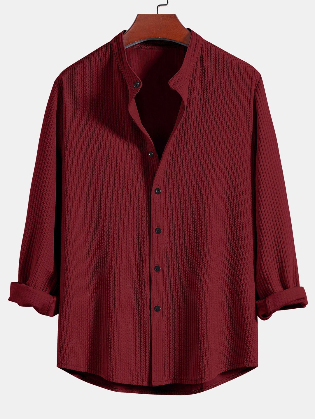 Levoire | Chemise En Stretch Rippé À Manches Longues Châtaignier