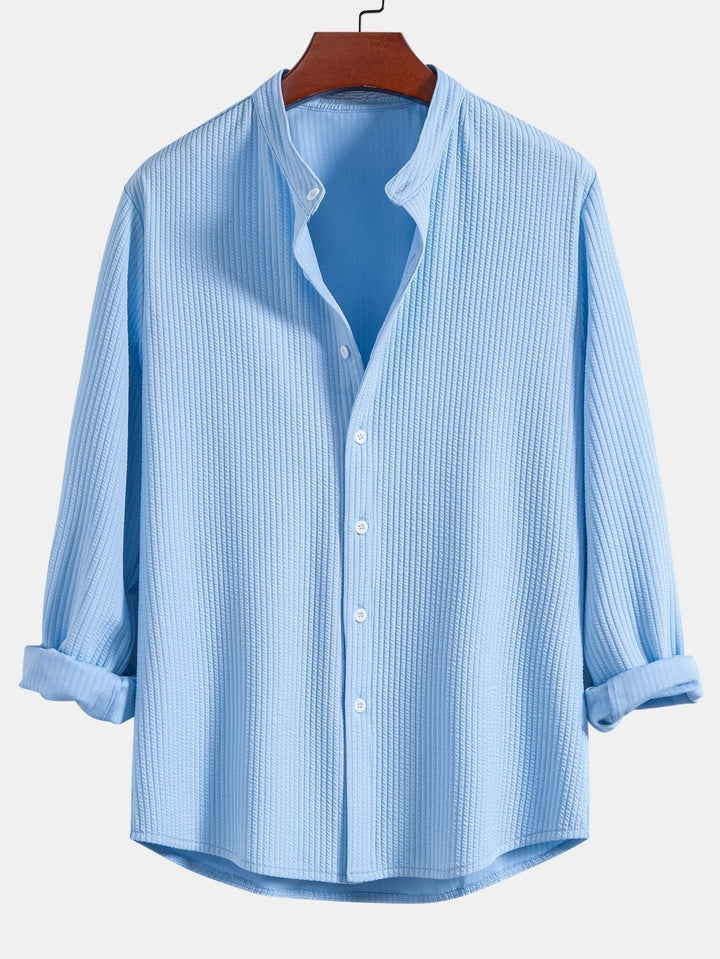 Levoire | Chemise En Stretch Rippé À Manches Longues Bleu clair