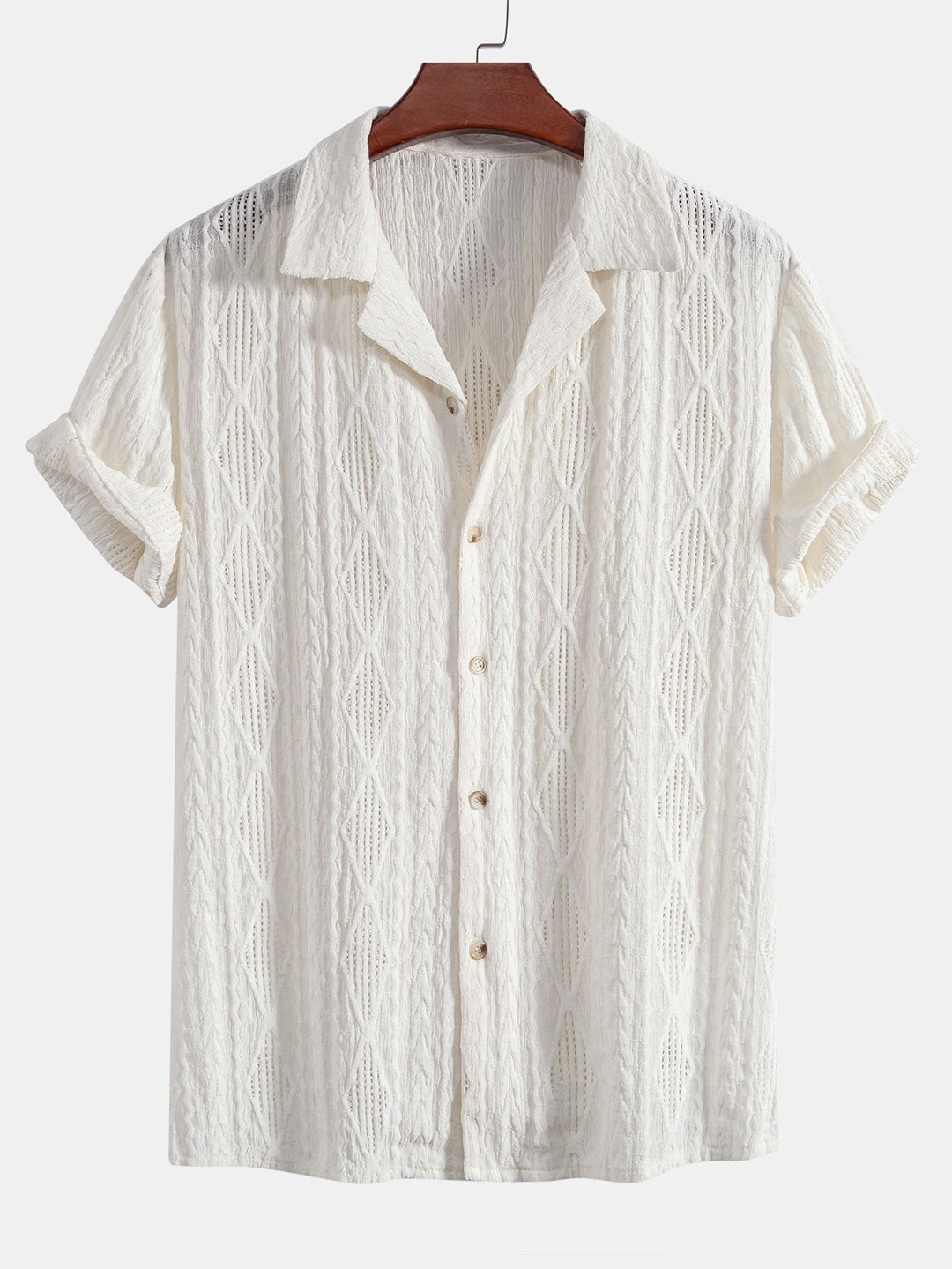 Levoire | Chemise À Motif Jacquard Kuba Beige