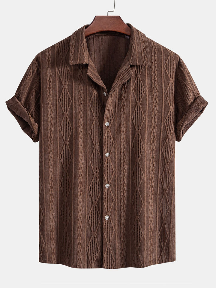 Levoire | Chemise À Motif Jacquard Kuba Marron café