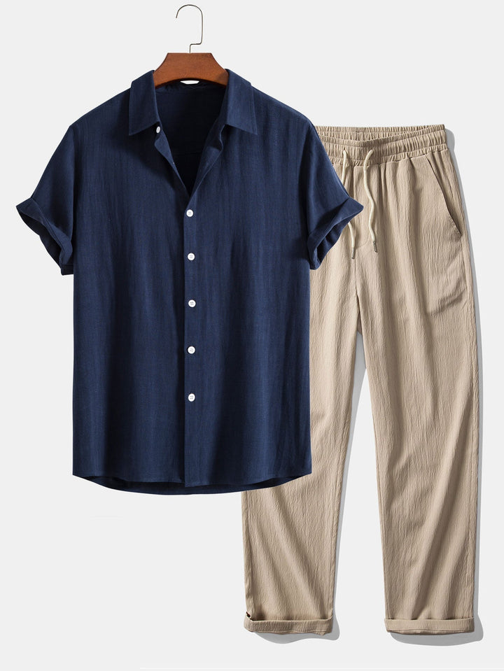 Levoire | Ensemble Classique En Lin Rayonne Bleu marine