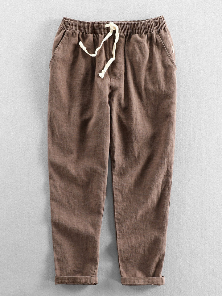 Levoire | Mélange De Lin Pantalon Cropped Marron café