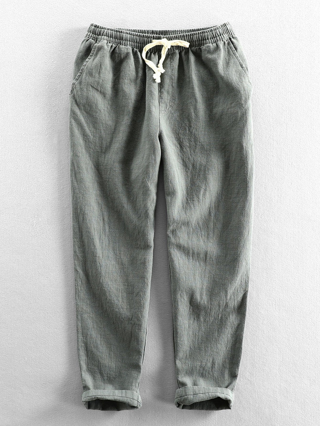 Levoire | Mélange De Lin Pantalon Cropped Vert foncé