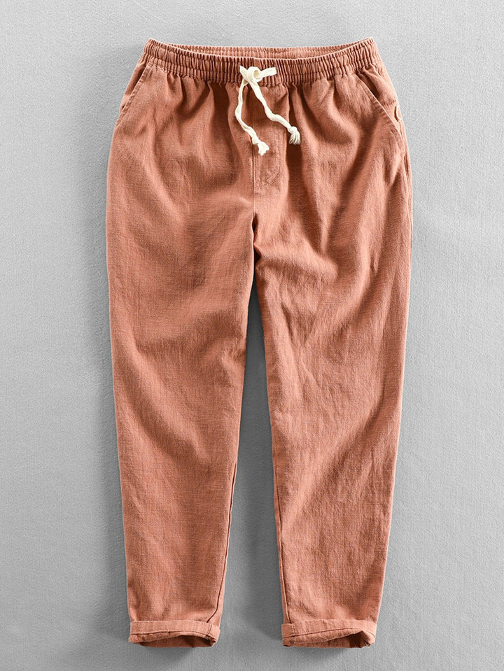 Levoire | Mélange De Lin Pantalon Cropped Orange