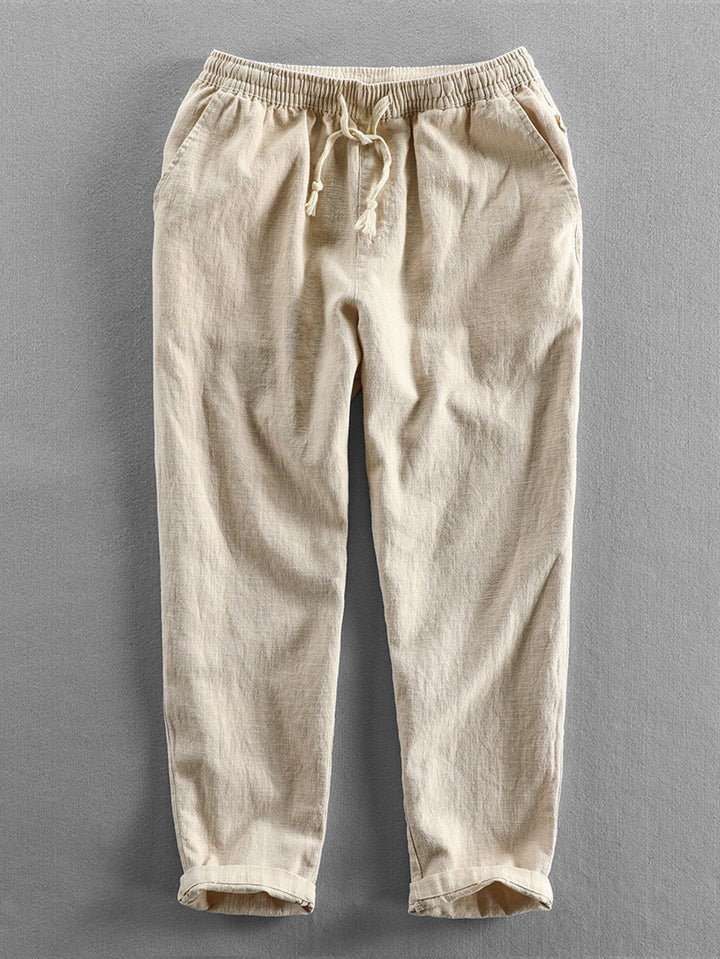 Levoire | Mélange De Lin Pantalon Cropped Beige
