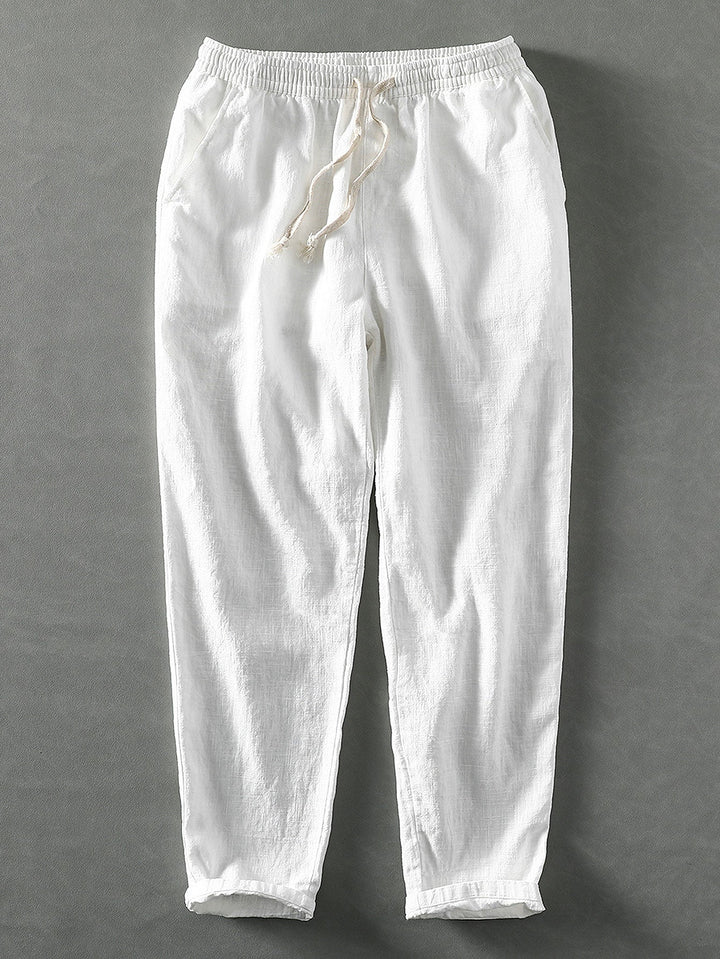 Levoire | Mélange De Lin Pantalon Cropped Blanc