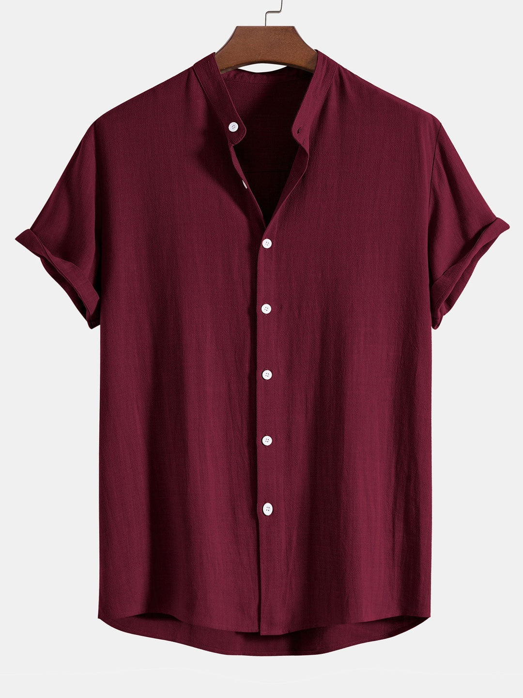 Levoire | Mélange De Lin Chemise À Col Montant Châtaignier